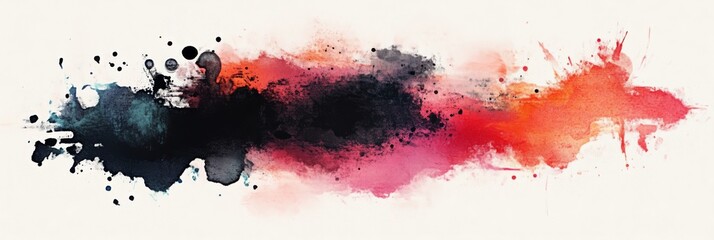 Poster - This vibrant watercolor splash features deep red and pink hues, offering space for text or designs. Its perfect for various creative projects, making it a versatile choice for designers