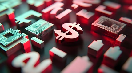 Aufkleber - Global Currency Symbols Overshadowed by Dominant Chinese Yuan in International Trade