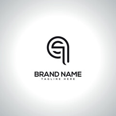 QS SQ Minimal Unique Letter Logo Design. Initial Vector Symbol.