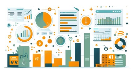 Wall Mural - Wealth and savings design featuring budgeting, forecasting, and financial analytics, ideal for creating professional visuals on effective money management and growth. high resolution Illustration, in