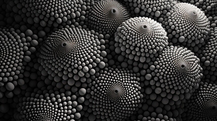Poster - Abstract background with dotted fractal ornament and science styled cellular mesh