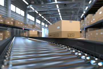 Sticker - Conveyor Belt in a Warehouse