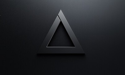 Aufkleber - A black triangle is shown on a black background. The triangle is outlined in white. The triangle is the main focus of the image