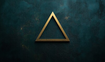 Aufkleber - A gold triangle is on a blue background. The triangle is surrounded by a lot of glitter. The image has a shiny and glamorous look to it