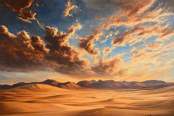 Wall Mural - sunset over the desert