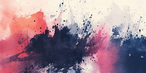 Poster - This vibrant abstract watercolor features bold reds, tranquil blues, and bright whites, offering space to add text, designs, or other creative elements to enhance its beauty and personal touch