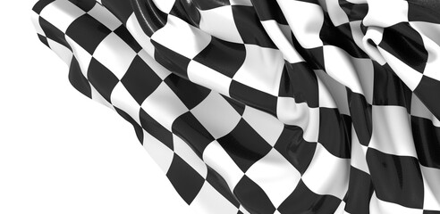 Sticker - The checkered flag waves in the wind signifying the end of a race