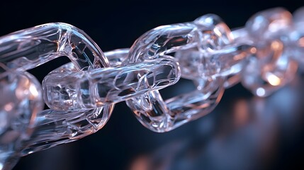 Poster - Transparent Glass Chain Weapon with Intricate Glowing Links in 3D