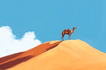 Canvas Print - camel in the desert