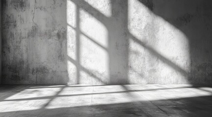 Poster - a polished concrete wall and prepared floor create a captivating play of light and shadow, ideal for