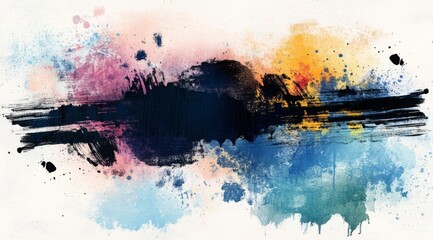 Poster - This expressive abstract art piece is characterized by a colorful and dynamic splash of paint, making it the perfect choice for various creative projects or as vibrant backgrounds for designs