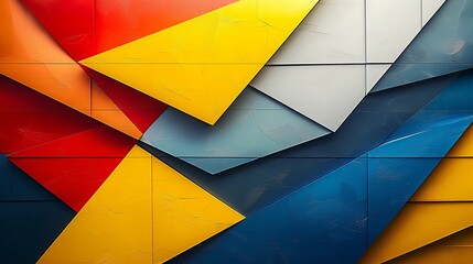 Wall Mural - Abstract angular background with a bold vibrant color scheme and smooth geometric shapes combining a modern dynamic design with a sophisticated clean finish. high resolution Illustration in the style