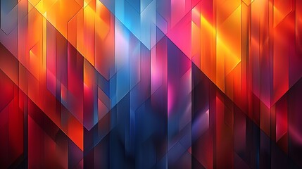 Sticker - Sophisticated abstract background with bright vivid colors and a geometric pattern blending angular shapes with smooth polished gradients for a dynamic design. high resolution Illustration in the