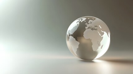 Fototapete - Transparent Glowing Globe with Etched Continents 3D Render for Digital Background