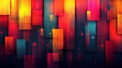 Canvas Print - Contemporary geometric background featuring a colorful, repeating pattern and sleek, crisp lines, blending dynamic hues with a clean, polished design for a modern look. high resolution Illustration,