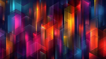 Poster - Contemporary geometric background featuring a colorful, repeating pattern and sleek, crisp lines, blending dynamic hues with a clean, polished design for a modern look. high resolution Illustration,