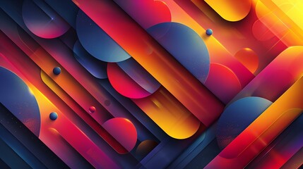 Canvas Print - Dynamic abstract design featuring a colorful geometric mosaic and smooth gradients, combining vivid hues with a clean, modern look for a striking visual impact. high resolution Illustration, in the