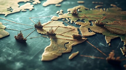 Aufkleber - Visualizing Global Trade Routes Converging Towards China