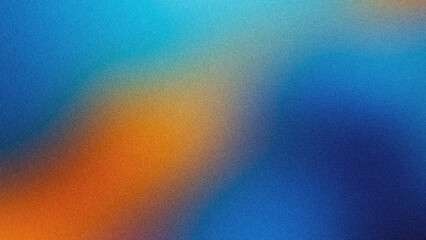 Wall Mural - Vibrant Blue-Orange Grainy Gradient: Abstract Noise Texture Background for Modern Digital Art and Design Projects