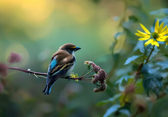 Wall Mural - bird on a branch