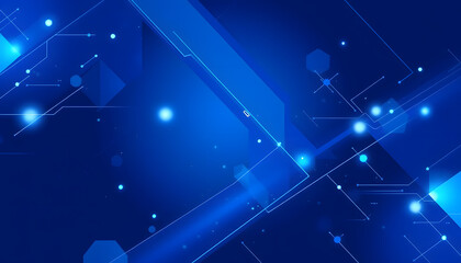 Blue tech geometry: abstract vector background with futuristic elements in shades of blue - modern digital design for web, print, and technology concepts isolated with white highlights, png