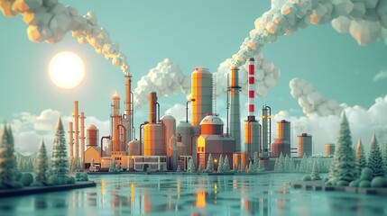 Canvas Print - Showcase the concept of carbon credits through an infographic illustrating how investing in sustainable projects can offset greenhouse gas emissions and combat global warming. high resolution