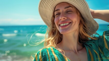 Poster - The woman in sun hat