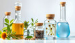 © Pixel Prophet - Natural organic botany and scientific glassware, Alternative herb medicine, Natural skin care beauty products, Research and development concept isolated with white highlights, png
