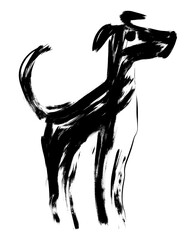 Poster - PNG Dog drawing animal mammal.