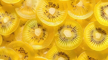 Wall Mural - The yellow kiwi slices