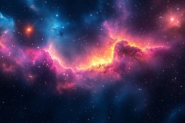Wall Mural - vast cosmic nebula with bright colors and stars in the night sky