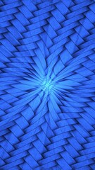 Wall Mural - vertical blue warped weave scroll 4k loop features a blue weaved design scrolling downward with a wa