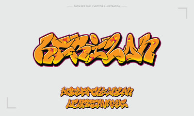 Wall Mural - Graffiti font text effect, spray and street text style