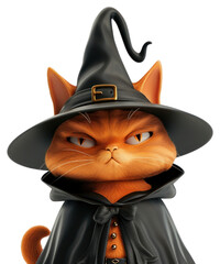 Canvas Print - PNG  Cat witch Halloween costume illustration