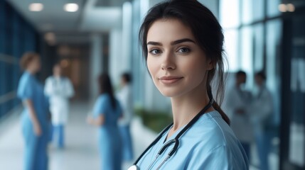 Sticker - The smiling young nurse