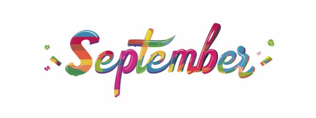 Poster - Colorful rainbow lettering on a white background that says 