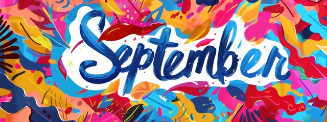 Poster - Colorful lettering on a white background that says 