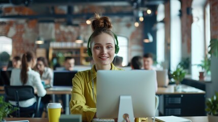 Sticker - The young woman at desk