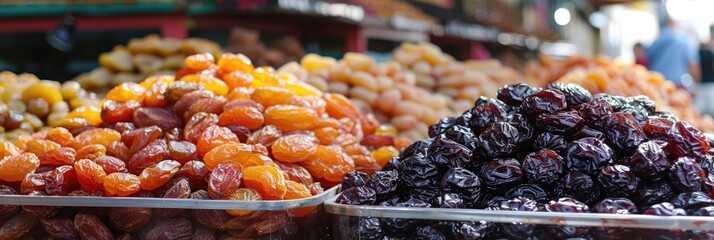 Sticker - Dried Plums Showcased at a Market Stall