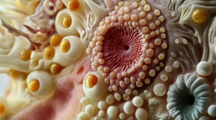 Poster - Abstract Close-up of a Biological Structure with Circular and Spherical Elements