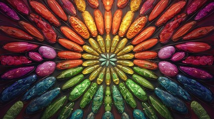   A photo of diverse colored objects arranged in the shape of a kaleidoscope, kaleidoscope, kaleidoscope, kaleidoscope, kaleidoscope, kale