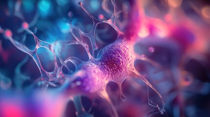Poster - Abstract Close-Up of a Bioluminescent Cell Structure