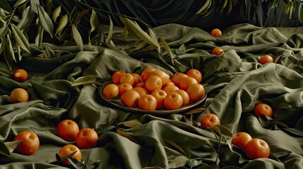 Canvas Print - oranges on an elegant plate