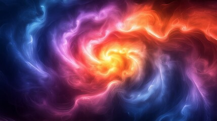 Poster - Colorful swirling nebula in deep space captured during a starry night