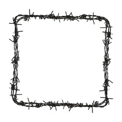 Trendy grunge element with retro photocopy stipple effect. Square frame made of barbed wire Y2K goth core 2000s style. Modern illustration vector dots texture. For poster design, t-shirt, social media