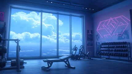 Modern Gym with a Breathtaking View