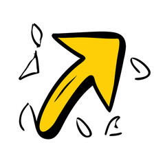 Wall Mural - a vibrant yellow arrow points