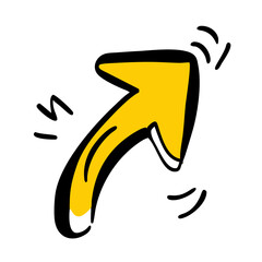 Wall Mural - a vibrant yellow arrow points