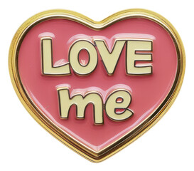 Canvas Print - Heart-shaped badge with 'Love Me'