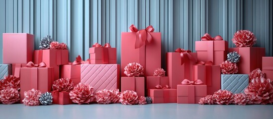 Poster - Pink Gift Boxes with Decorations